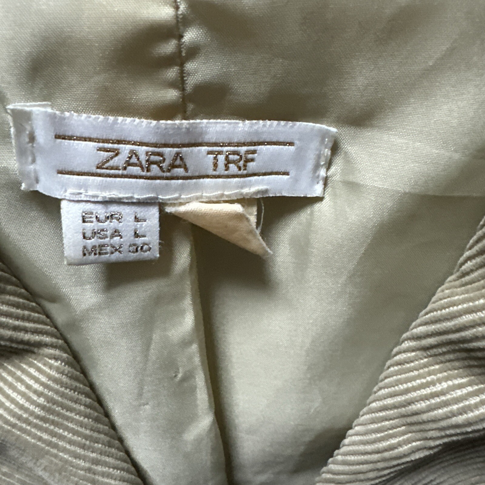 Zara Basic  Beige Corduroy Jacket size Large - image 2