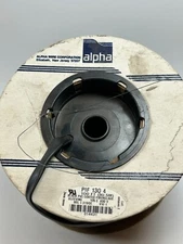 Alpha Wire Corp. PIF 130 F Black PVC Coated Fiberglass Sleeving 1 Partial Roll