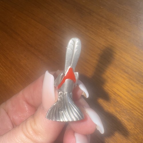 GS Pewter Metal Red Breasted American Robin Bird Watching Miniature Art Figurine - Picture 4 of 7
