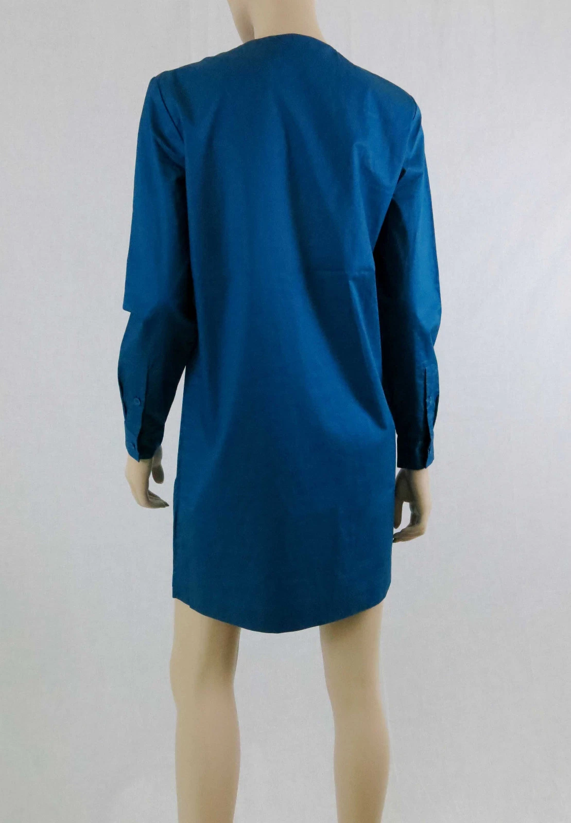 KATE SPADE SATURDAY abito camicia incrociata manica lunga cotone blu M