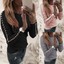 thumbnail 3 - Women's Knit Beaded Pearl Long Sleeve Sweater Blouse Casual Fit Jumper Top NEW