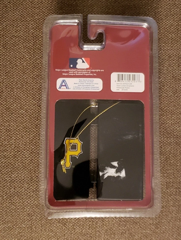 Pittsburgh Pirates Baseball Team Locker Room Christmas Ornament Black & Gold MLB - Image 2 of 4