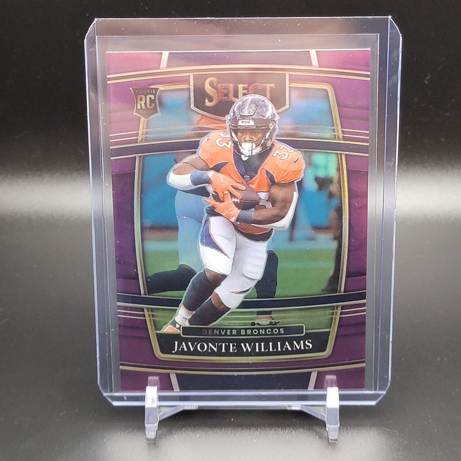 2021 Select JAVONTE WILLIAMS #57 CONCOURSE Level PURPLE PRIZM SP RC #/75 Broncos