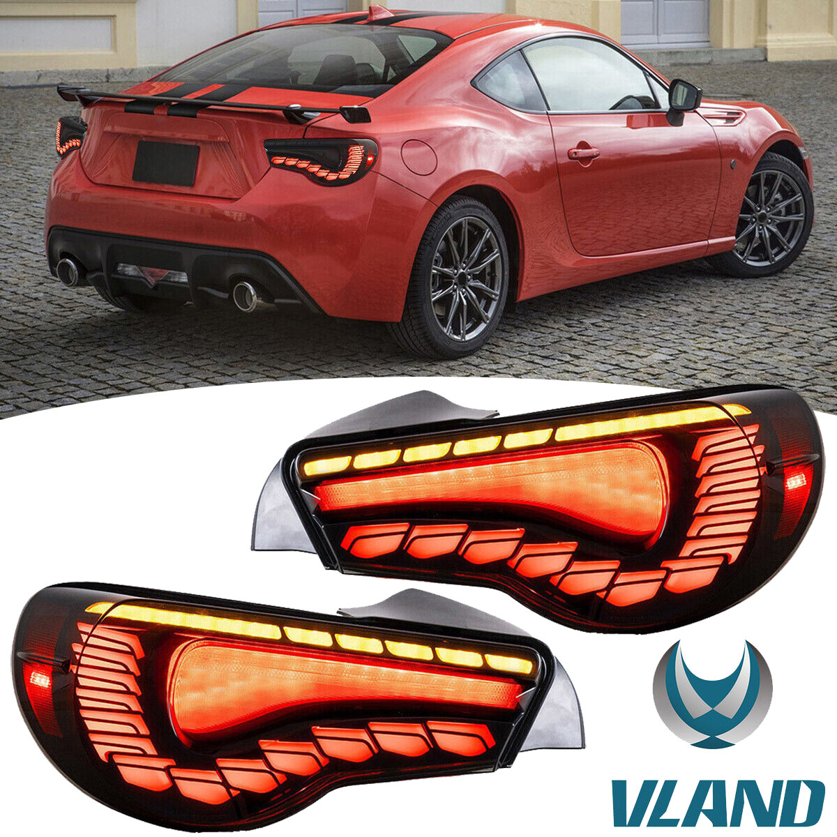 VLAND Smoked LED Tail Lights For Toyota 86 2012-2020 Subaru BRZ