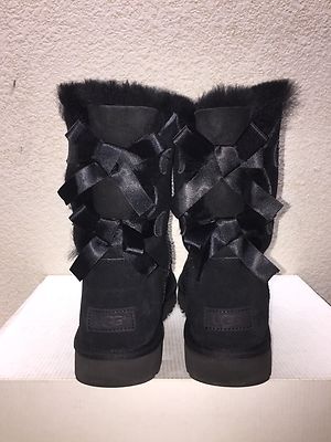 UGG BAILEY BOW II BLACK WATER RESISTANT WOMEN BOOT US EU 37 UK  NEW