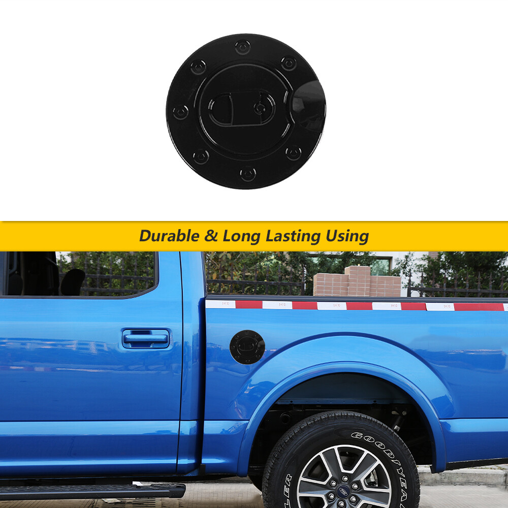 Black Exterior Filler Fuel Door Tank Gas Cap Cover Trim For Ford F150