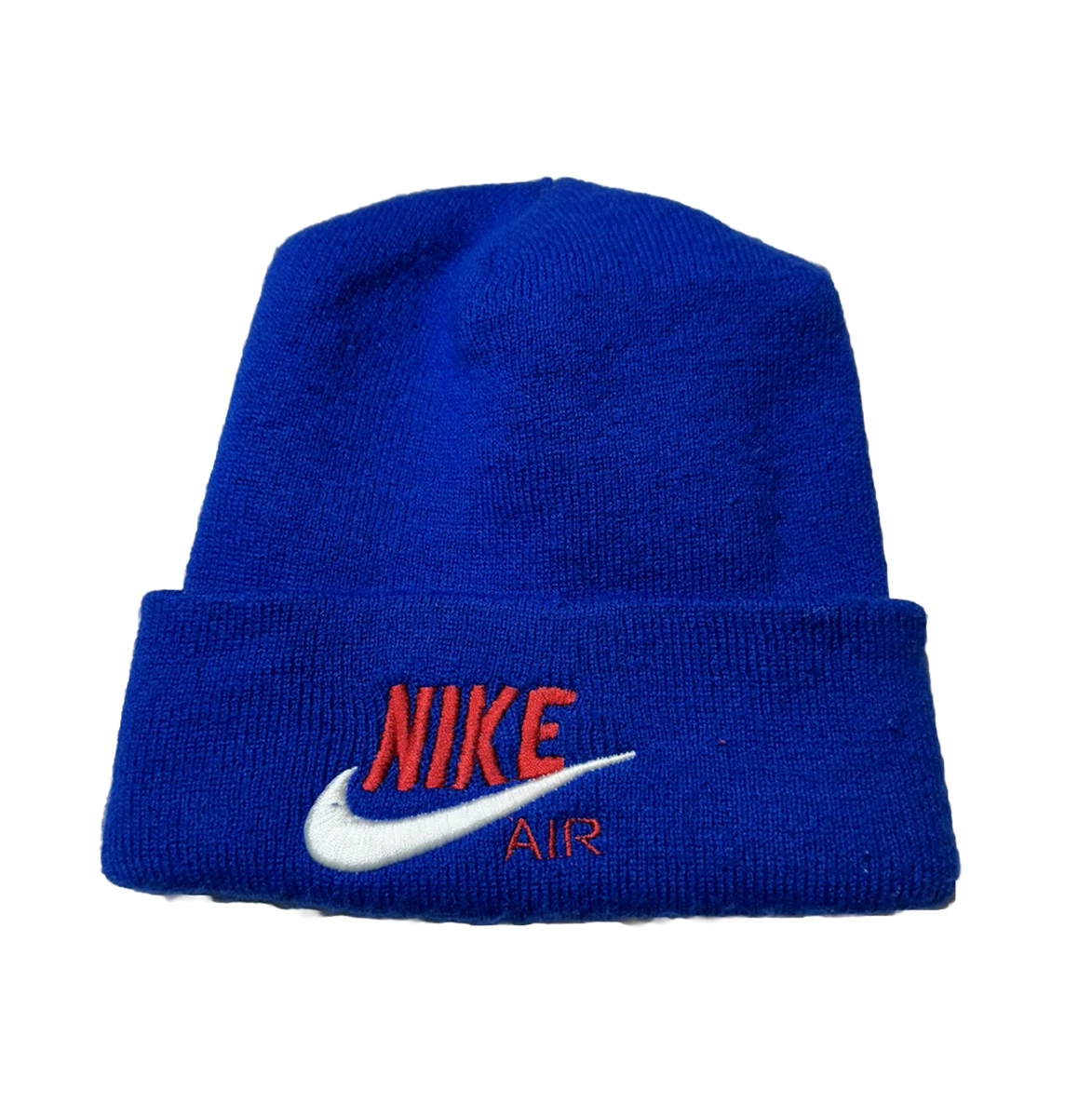 Vintage Nike Air Beanie Hat Adult One Size Blue Logo Embroidered