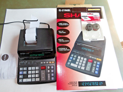 Sharp EL-2196BL Basic Calculator Open Box with Calculator Ribbons Working