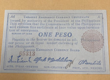 1944 Philippines One Peso Negros Emergency Currency Board 65313 Series A4 A