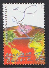 Belgium 2001 MNH, Aviation, Globe, Maps, Planes, from Millennium sheet  [Gq]
