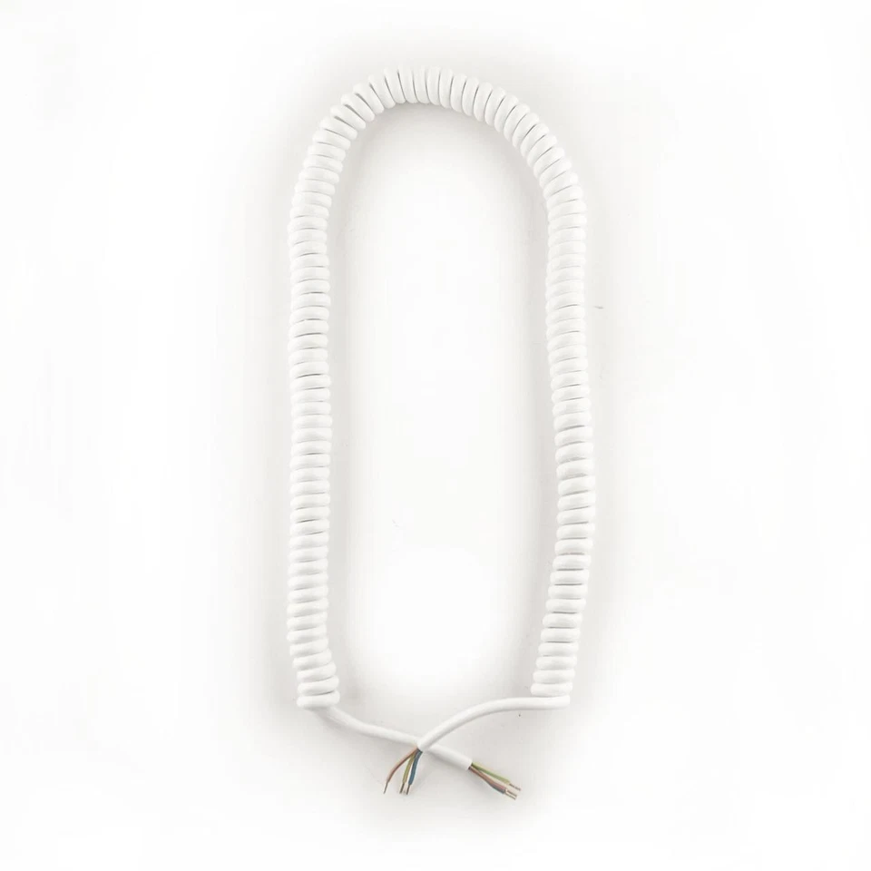 CLE Spiralkabel weiss 3x1 1m (ausgezogen 3-4m)