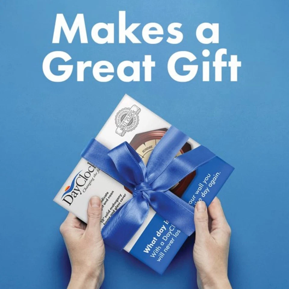 Classic Day of The Week Wall Clock with Solid Wood Frame – Calendar Day Cl - Image 4 of 4