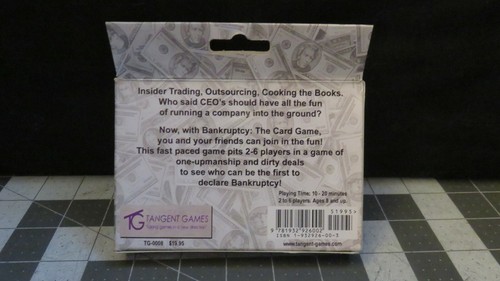 Juegos tangentes de juego de cartas de bancarrota NUEVOS - Imagen 2 de 2