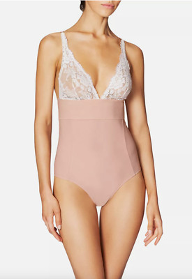 NWT Stella McCartney BELLA ADMIRING Lace Cup Bodysuit, Mahogany Rose/Floral ***