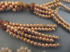 Vintage Gold Luster Beaded Belt 60  with tassles