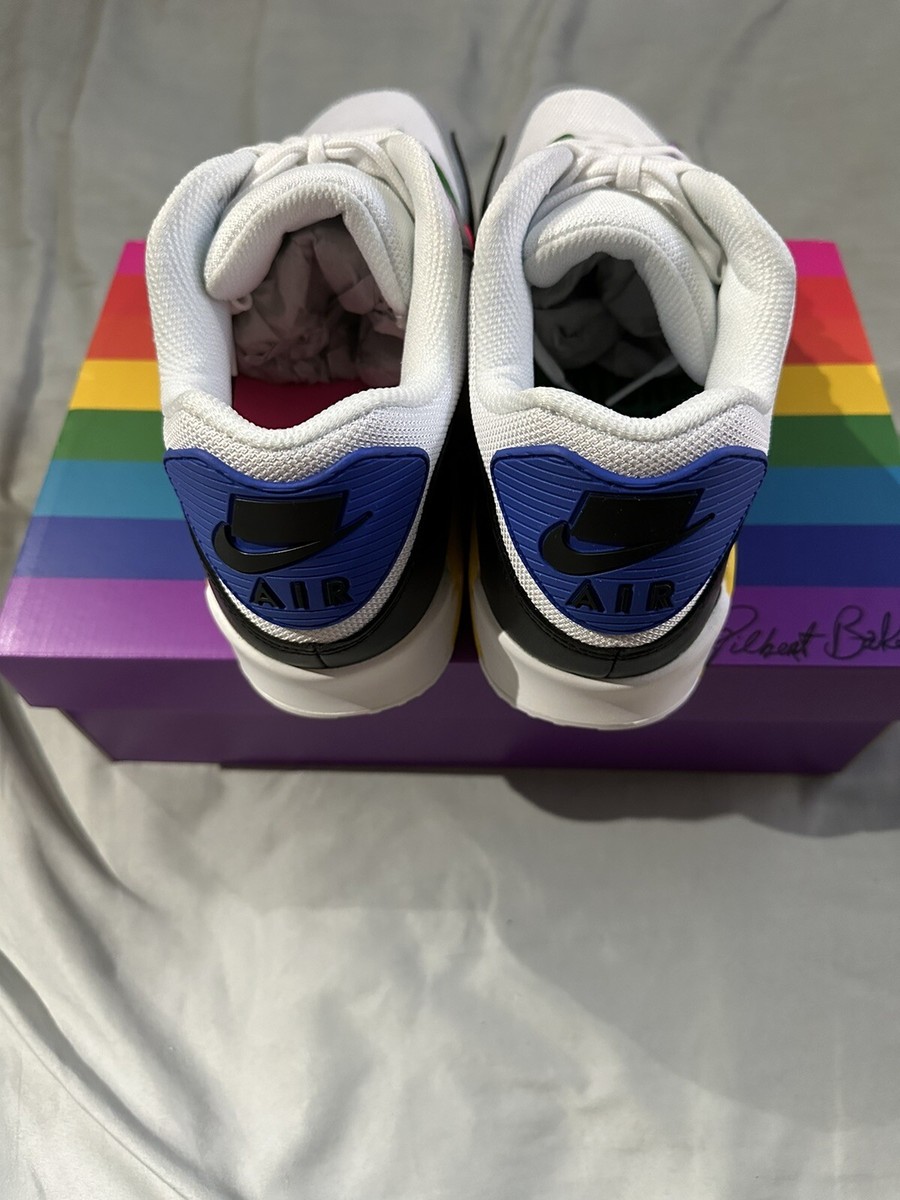 Nike Air Max 90 BeTrue White Rainbow Black CJ5482-100 Men's Size