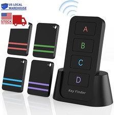 4 Pack Remote Control Finder Device Stick on Beeper Tracker Tags120Ft Range 80Db