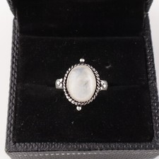 Rainbow Moonstone Gemstone 925 Sterling Silver Ring Handmade Jewelry Ring Gift