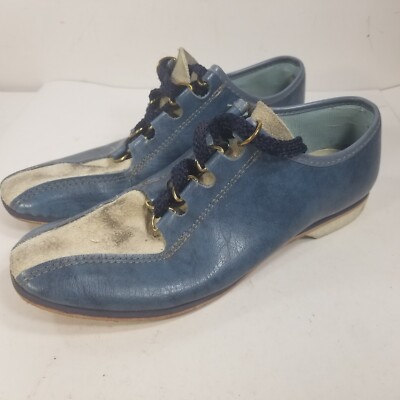 Endicott Johnson Circle of Comfort Vtg Bowling Shoes Blue White Suede Size 5