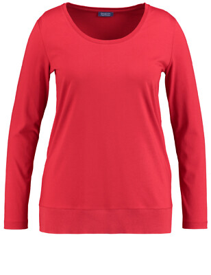 SAMOON by Gerry Weber Shirt Longsleeve mit Rippbündchen NEU rot Damen Gr.46