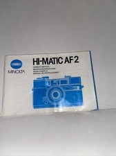Hi-Matic AF2 Manual For Minolta Hi Matic AF2 Cameras Printed In Japan