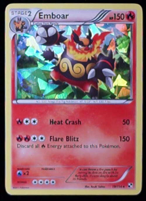 Pokémon Emboar Black & White 19/114 Exclusive Cracked Ice Holo LP