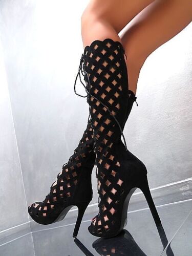 GoGo Original Tacones Altos Corsé Botas Negro 36 - Imagen 2 de 8