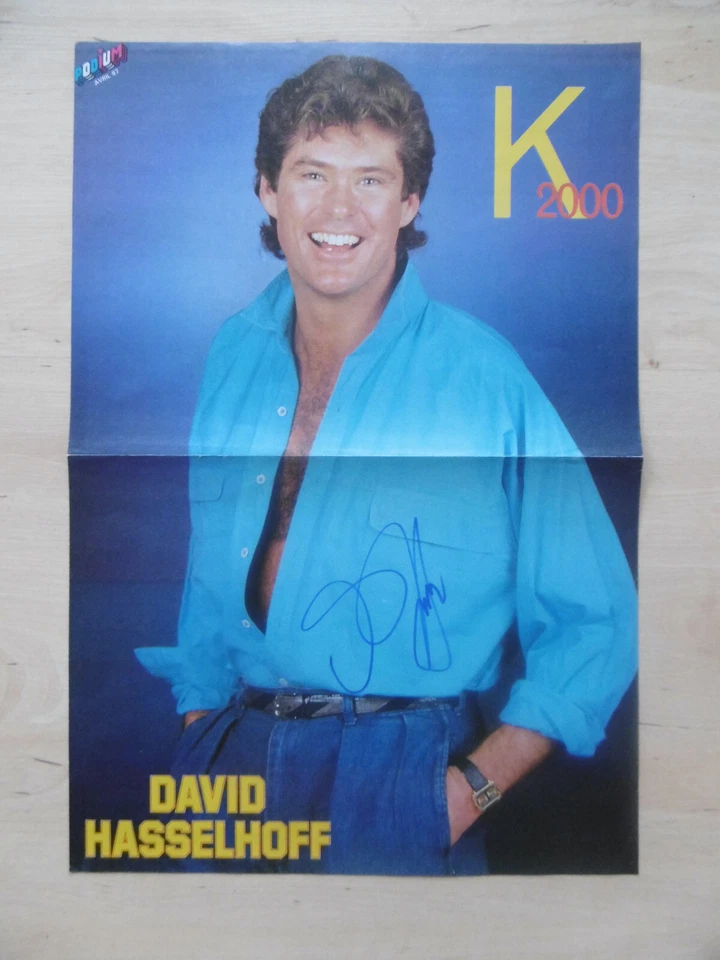 David Hasselhoff Autogramm signed 28x42 cm Poster gefaltet - Bild 1 von 1