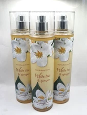 BATH AND BODY WORKS WHITE TEA & GINGER BODY MIST 8 FL OZ EACH (3)