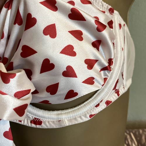 Victorias Secret Bra Satin Cream/red Hearts Med Dream Angels NWT Unlined U/wired - Picture 4 of 10