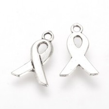 16 Awareness Ribbon Charms Tibetan Antique Silver 14 x 9mm U.S Seller - 1706