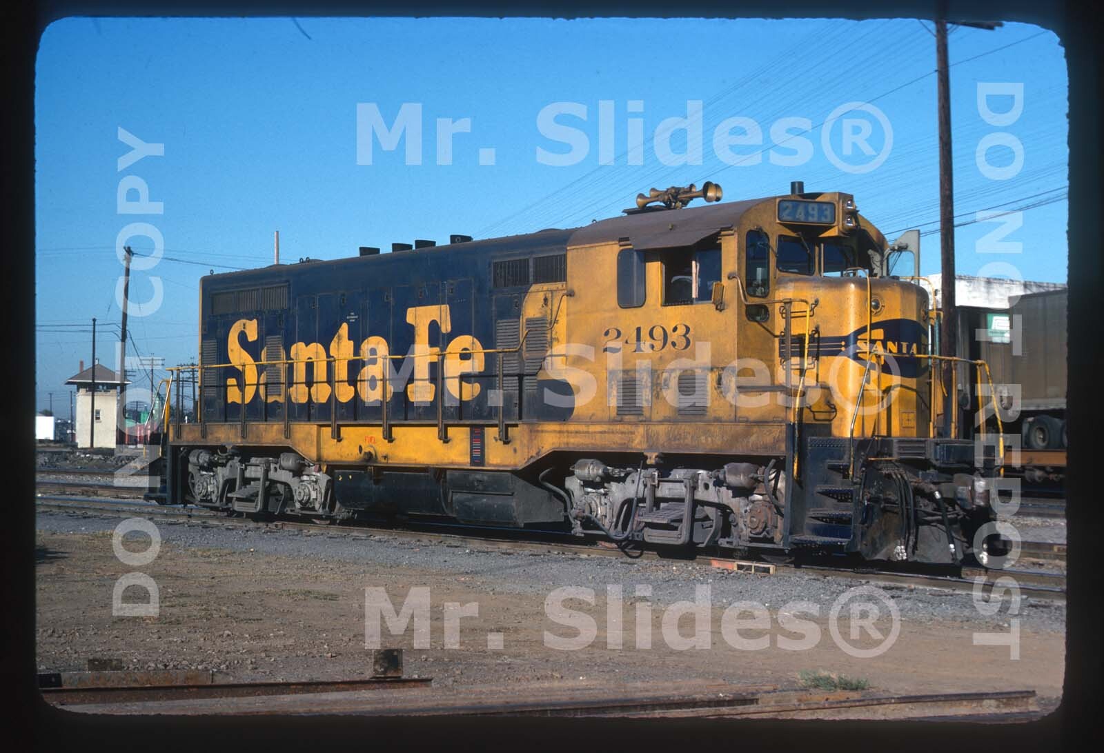 Original Slide ATSF Santa Fe Round Roof CF7 2493 Stockton CA 1977 | eBay