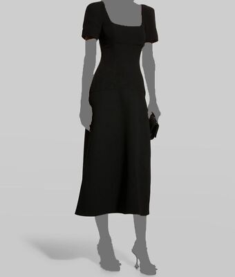 alc black maxi dress A.L.C. Hayden Seamed Puff-Sleeve Maxi Dress, Black, Women's, 10, Casual & Work Dresses Maxi Dresses