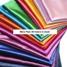 10 50 Yard Satin Fabric Solid Silky Quilt Craft DIY Wedding Multiuse 44" Wide
