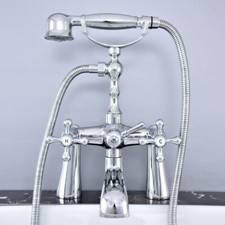 Polished Chrome Bathroom Claw foot Tub Faucet Mixer Tap Hand Shower stf769