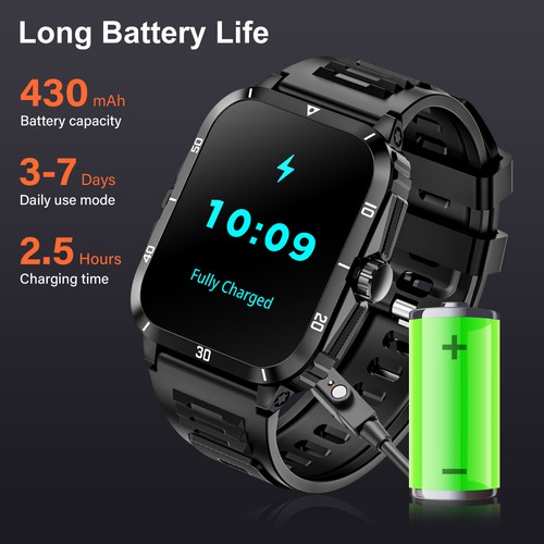 3ATM Waterproof Smart Watch For Men (Answer/Make Call)Fitness Tracker Wristwatch - Picture 7 of 7