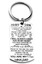 To my Son Love Dad Keychain