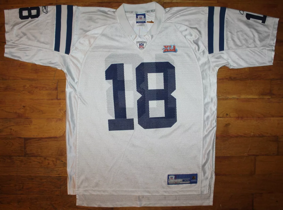 2007 Reebok Indianapolis Colts 18 Peyton Manning Super Bowl XLI Jersey