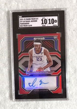 2021-22 Prizm DP Isaiah Jackson Red Prizm Penmanship Auto /49 SGC 10 GM 10 Auto