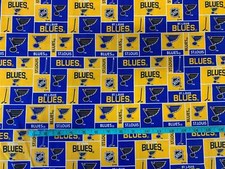 St. Louis Blues - Yellow Print Fabric, 100 Cotton