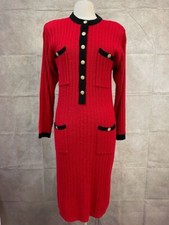 Vintage Just-Mort Women's Red Dress Long Sleeve Size M