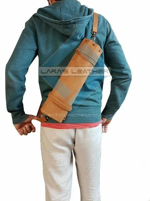 Real Leather ,Chefs Knife Roll Bag, Knife Carry Case Wallet 10 Pockets,TAN COLOR