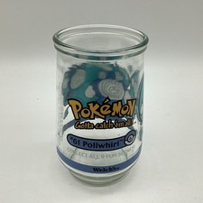 Vintage 1998 Pokemon Poliwhirl Welch's Glass Jelly Jar #61 Nintendo NO LID