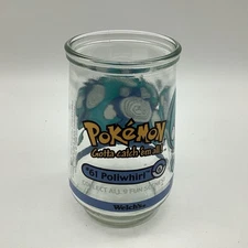 Vintage 1998 Pokemon Poliwhirl Welch's Glass Jelly Jar #61 Nintendo NO LID