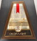 vintage Michelob Light beer sign mirror pyramid shape wood frame 20"