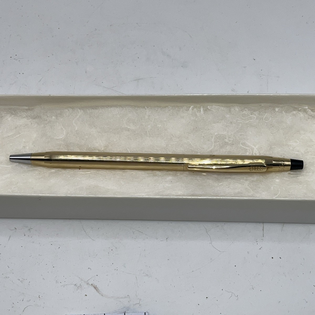 筆記具 cross v2014kt POLLED GOLD #386 Vintage CROSS 1/20 14Kt Gold Filled Ball Pen. Working. Made In USA