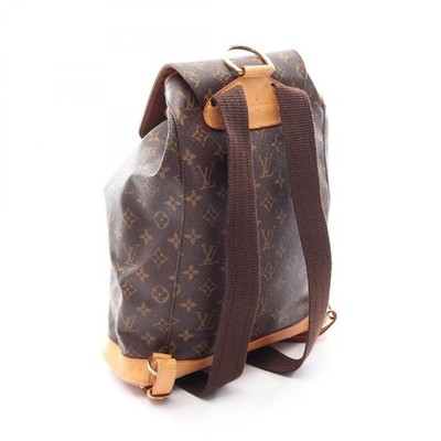 LOUIS VUITTON Backpack Montsouris GM M51135 LV Monogram Brown PVC Coated Canvas