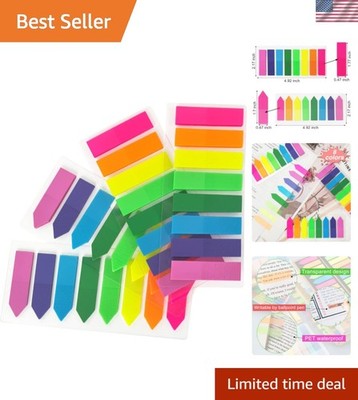 Page Markers Colored Sticky Tabs 800 Pcs, Translucent Arrow Flags for Page Ma...
