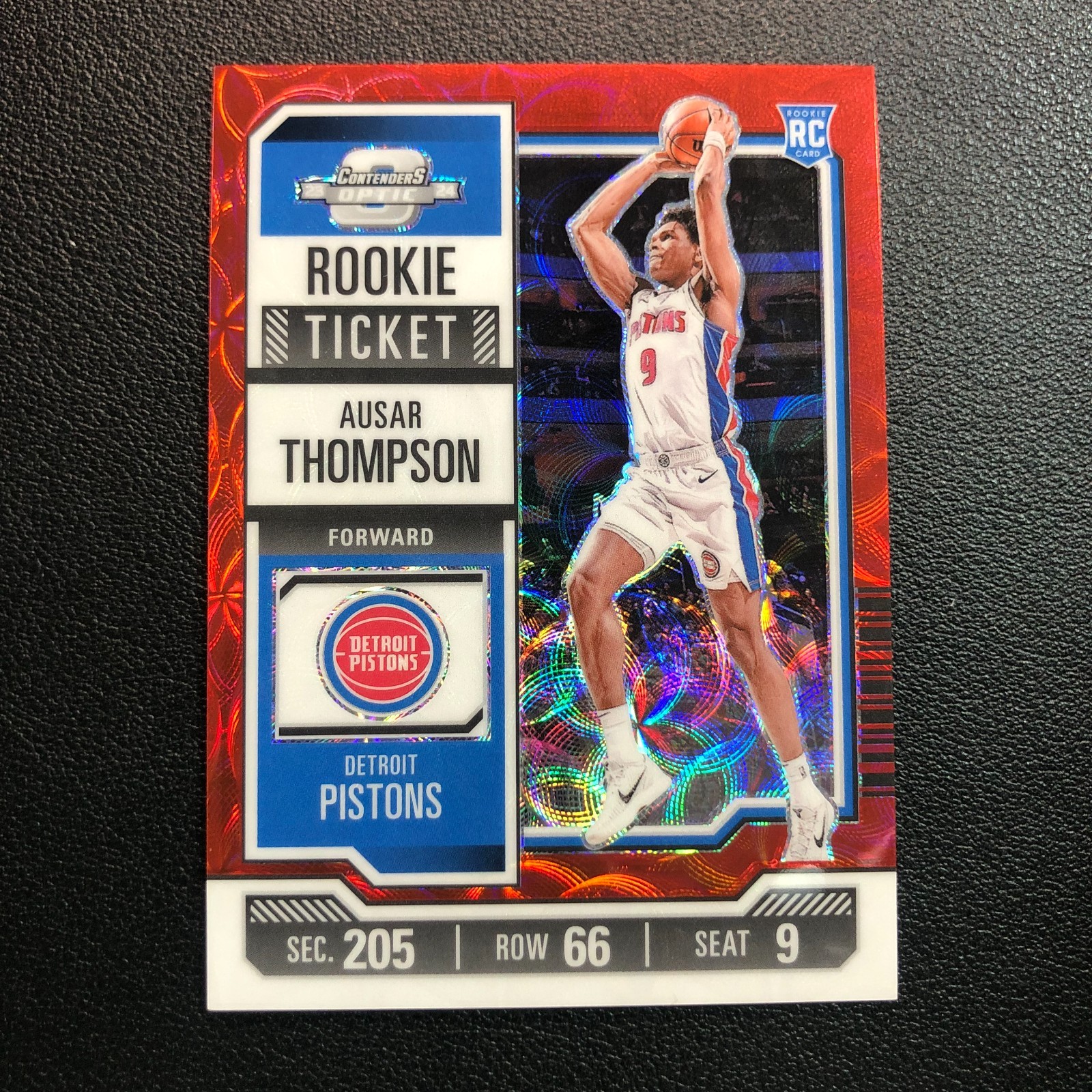 2023-24 Panini Contenders Optic Rookie Ticket Ausar Thompson International Red