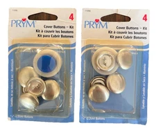Prym Dritz Button Cover Kit 4-Aluminum Buttons, Mold & Pusher 7/8”  Lot of 2
